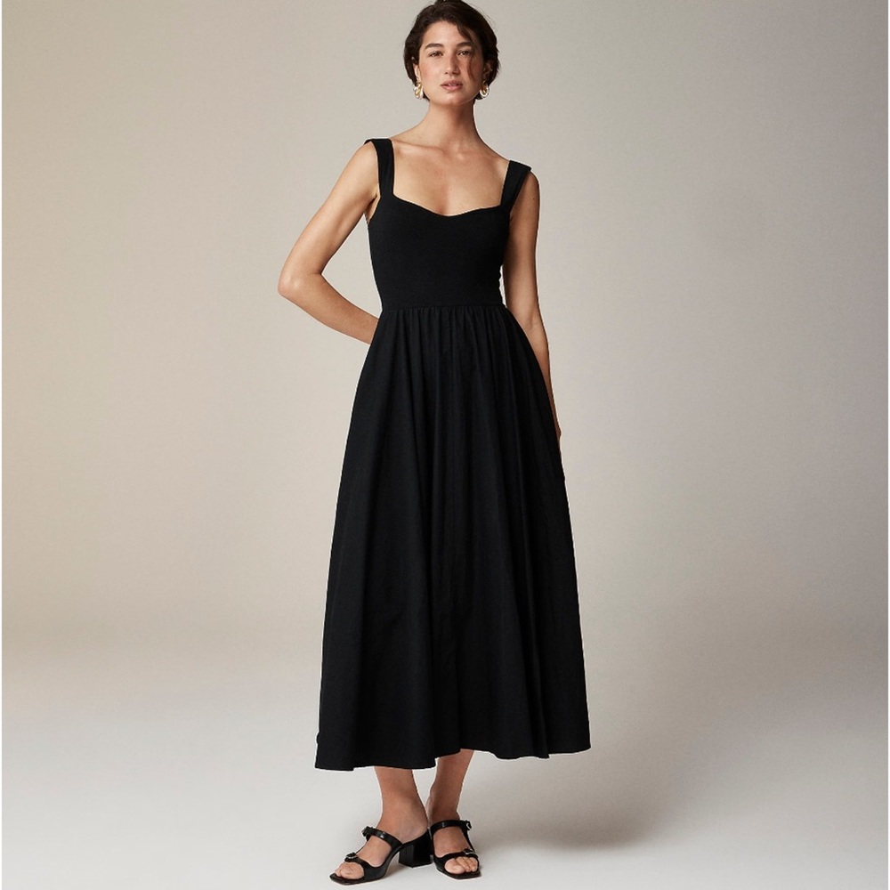 J Crew Sweetheart Tank Dress with Poplin Skirt
